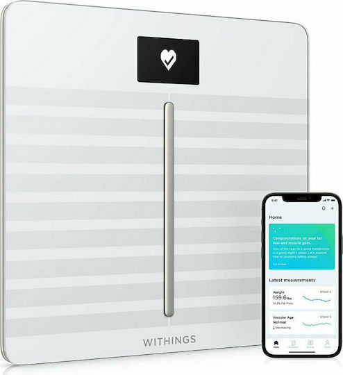 Withings WBS04 Smart Bathroom Scale with Body Fat Counter White