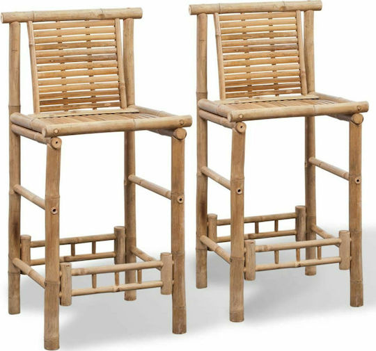 Ξύλινο Σκαμπό Μπαρ Μπαμπού 2τμχ 53x45x102cm Ξύλινο Σκαμπό Μπαρ Μπαμπού 2τμχ 53x45x102cm