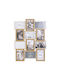Multi Wall-Mounted Picture Frame 12 Photos Wooden With White Frame