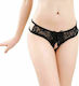 Queen Lingerie Open-Crothless Panties Black