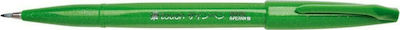 Pentel Brush Sign Pen Marker de Proiectare 1mm Verde