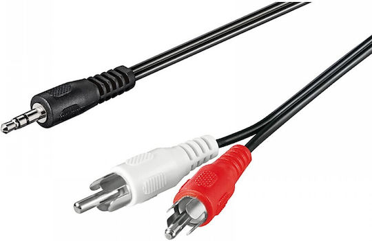 ATC Καλώδιο Ήχου 3.5mm male - RCA male Μαύρο 5m 02.008.0046