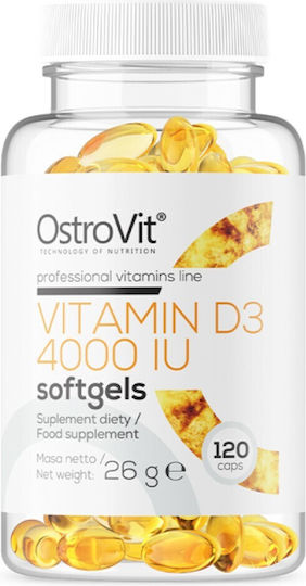 OstroVit Vitamin D3 Vitamin for Immune System Boost & Bone Health 4000iu 120 caps