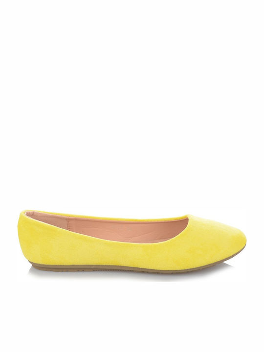 Famous Shoes Γυναικείες Μπαλαρίνες σε Κίτρινο Χρώμα