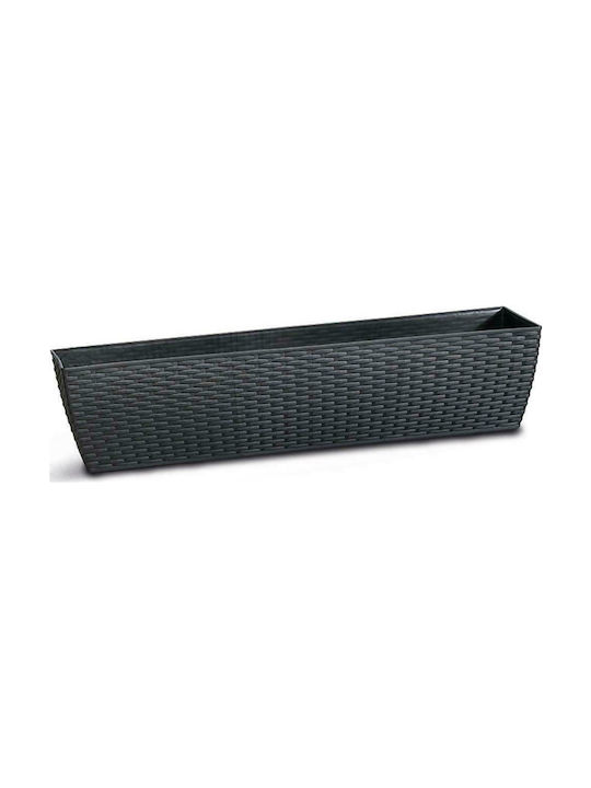 Plastona Natura 021 Planter Box 80x20cm în Culoare Negru 10.07.0880