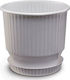 Atmosphera Ionia Plastic White Flower Pot 27x27x25cm