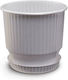 Plastona Ionian Round 109 Flower Pot 30x28cm in White Color 10.04.0109D