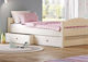 Kids Bed Drawer Loft Beige