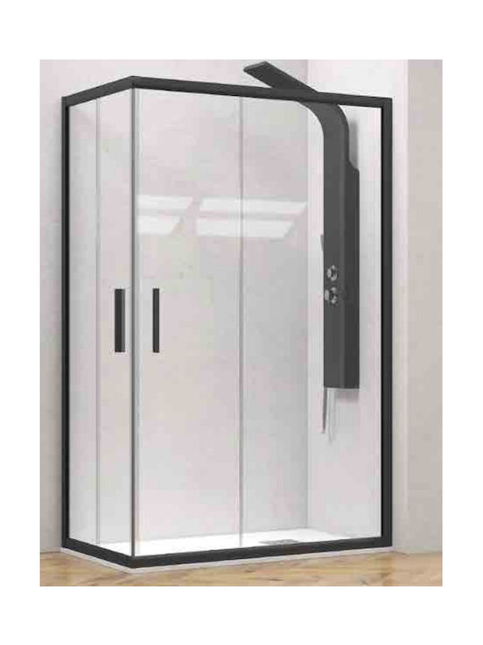Karag Efe 100 NR-10 Cabin for Shower with Sliding Door 90x110x190cm Clear Glass Nero