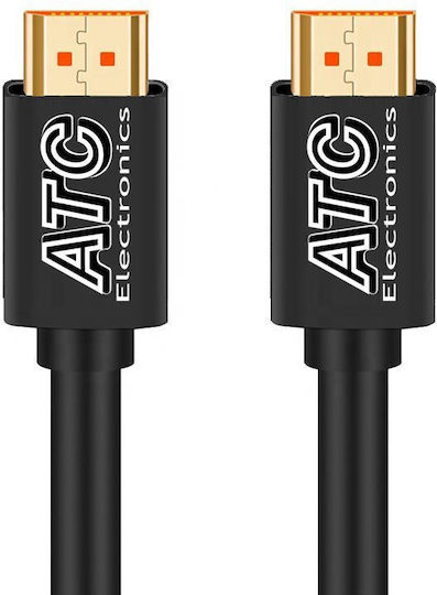 ATC HDMI 2.0 Premium High Speed 4K 60Hz HDR Cable HDMI male - HDMI male 5m Μαύρο