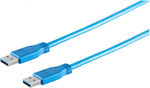 USB 3.0 Cable USB-A male - USB-A male Μπλε 1.50m (06.005.0031)