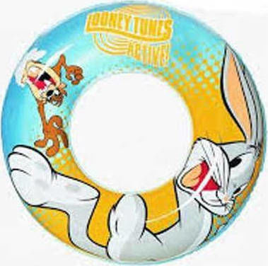 Bestway Παιδικό Σωσίβιο Κουλούρα Looney Tunes με Διάμετρο 91εκ. από 10 Ετών Πολύχρωμο