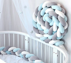 abo Crib Bumpers Braided Inside Light Blue 16x200cm