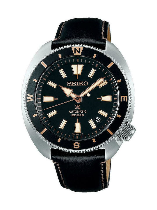 Seiko Prospex Land Tortoise Men's Watch 42.4mm Chronograph Battery with Black Leather Strap