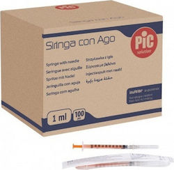 PiC Solution Insulin Syringes 27G x 1/2" 1ml 100pcs