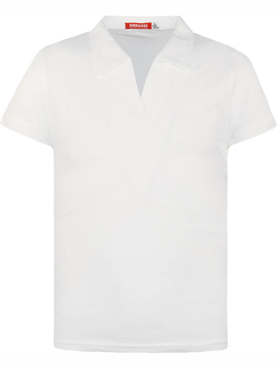 Energiers Kids Polo Short Sleeve White