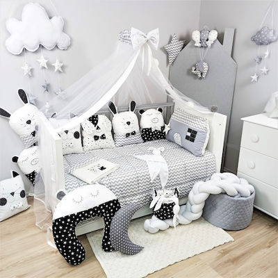 Baby Star Sugar Family Crib Bumpers Classic Inside White 40x200cm