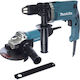 Makita Combopack HP1631 (710W) + GA5030R(125mm) Set de scule Alimentare 710W cu husă