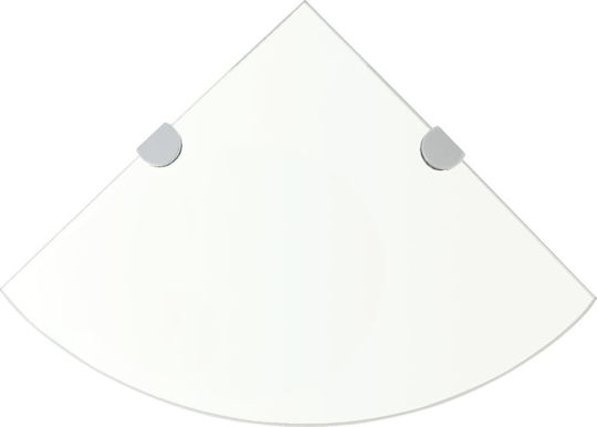 vidaXL Ecke An der Wand montiert Badezimmerregal Glas mit 2 Regalböden 25x25x0.8cm Transparent