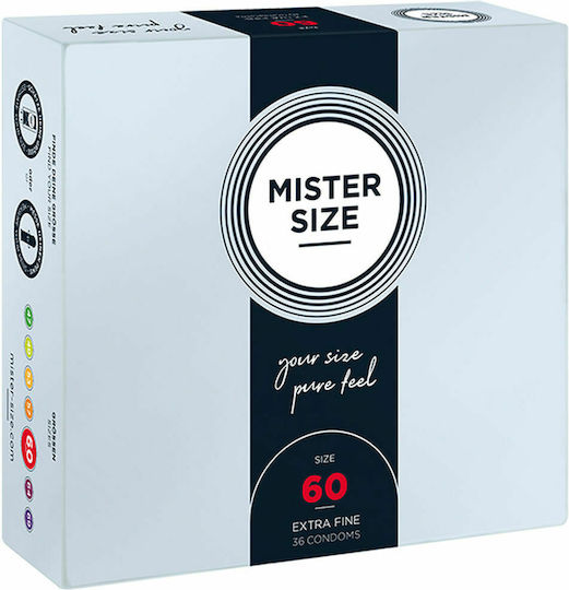 Mister Size Προφυλακτικά Extra Fine Size 60mm 36τμχ 60mm Λεπτά για Φυσική Αίσθηση Natural Vegan