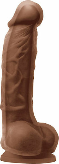 Ns Novelties Colours Dual Density Dildo Glass Dildo with Balls and Suction Cup Brown 13cm