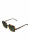 Meller Yamena Women's Sunglasses with Brown Tartaruga Acetate Frame and Green Lenses