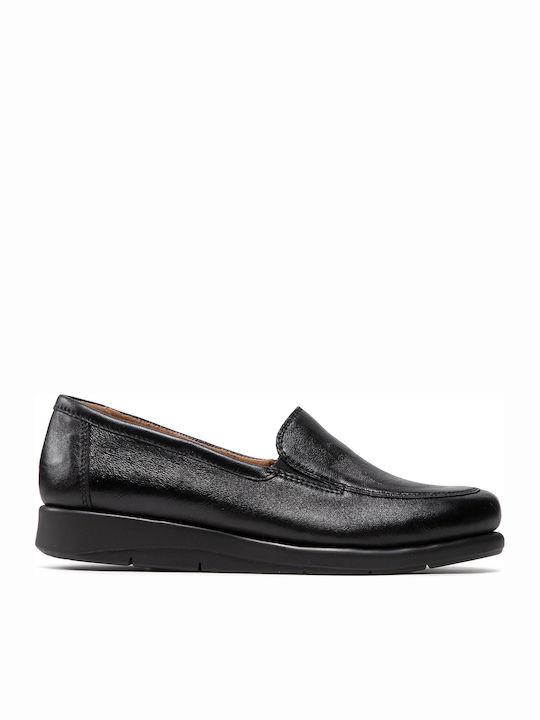 Leather Women's Moccasins in Black Color