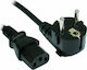 Tele Schuko - IEC C13 Cable 2m Μαύρο CR-540