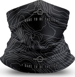Pentagon Skiron Κασκόλ Topographic Map Black Κασκόλ Λαιμού Black