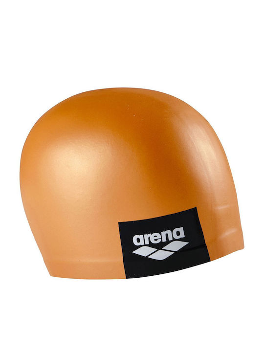 Arena Logo Moulded Cap Silicone Kids Swimming Cap Orange