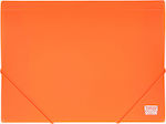 TipTop Office Φάκελος με Λάστιχο και Αυτιά για Χαρτί A4 Πορτοκαλί Neon
