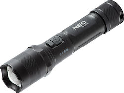 Neo Tools Rechargeable Flashlight LED with Maximum Brightness 1000lm Osram P9