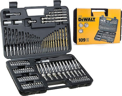 Dewalt Σετ 109 Τρυπάνια HSS με Κυλινδρικό Στέλεχος για Δομικά Υλικά και Ξύλο