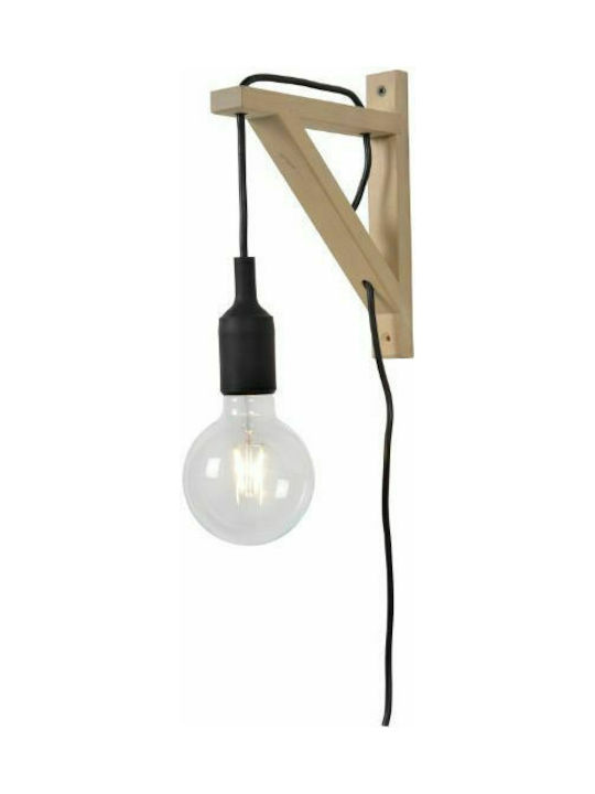 Lucide Lightning Vintage Lamp Wall Socket with Socket E27 and Switch Black 22cm