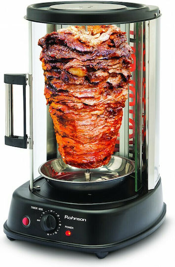 Rohnson Tischplatte Vertikaler Spieß 1500W mit Deckel und einstellbarem Thermostat 45cmx32.3cmcm