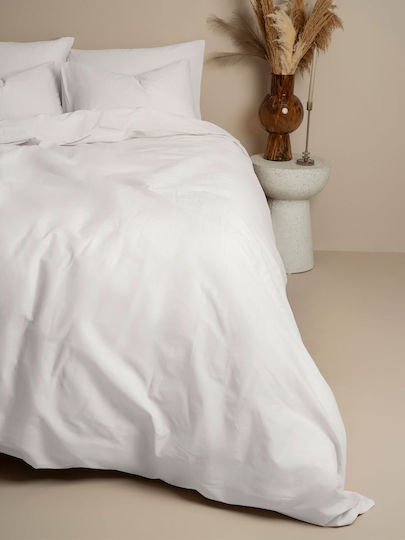 Sunshine Παπλωματοθήκη Βαμβακερή Υπέρδιπλη 230x250 Cotton Feelings 100 White