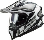 LS2 MX701 HPFC Explorer Alter Motocross Helmet with Sun Visor ECE 22.05 1460gr Matt Black/White MX701HPFCEAMBW