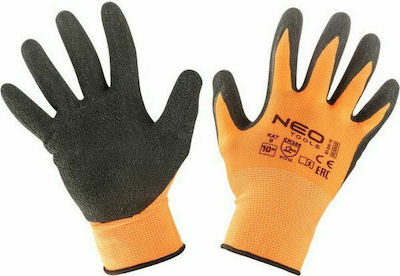 Neo Tools Arbeitshandschuhe Orange Latex/Polyester