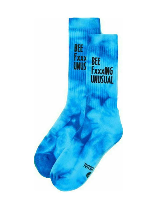 Bee. Unusual. Tie Dye Men's Socks Turquoise