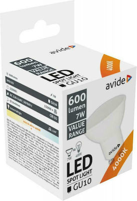 Avide ABBGU10NW-7W Becuri LED pentru Soclu GU10 Alb natural 600lm 1buc
