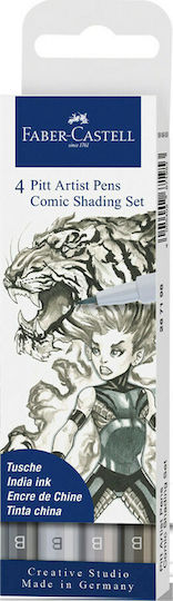 Faber-Castell 4artist Μαρκαδόροι Σχεδίου 1.5mm Σετ 4 χρώματα