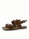 Xti Women's Flat Sandals in Tabac Brown Color