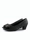 B-Soft Anatomic Leather Peep Toe Black Medium Heels 01-