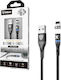 Inkax CK-97 Geflochten / Magnetisch Abnehmbar USB-A zu Lightning Kabel Schwarz 1m