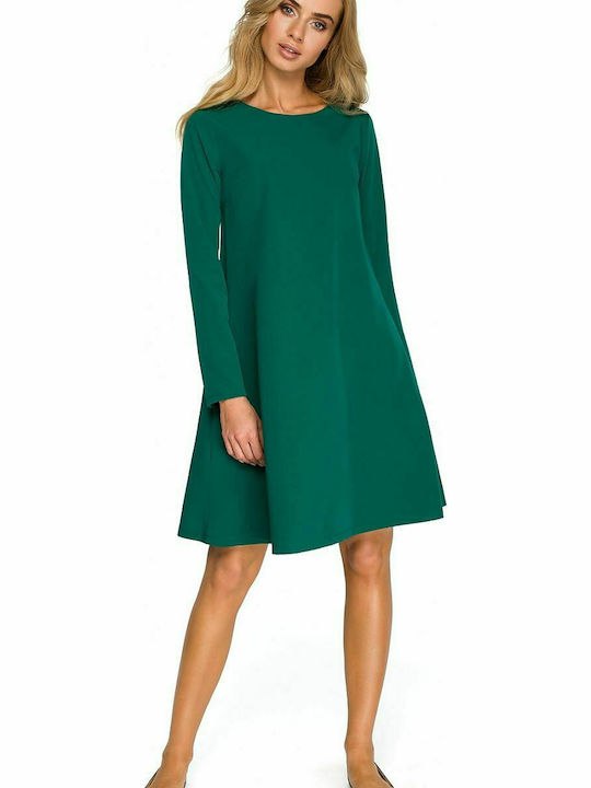 Stylove All Day Long Sleeve Mini Dress Green , Regular Fit S137 124806