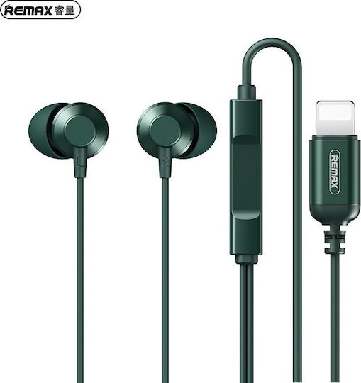 Remax RM-512i In-ear Handsfree με Βύσμα Lightning Πράσινο