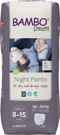 Bambo Nature Πάνες Βρακάκι Bambo Dreamy Girls για 35-50kg 10τμχ