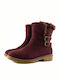 La Coquette 11725-01 Suede Women's Ankle Boots with Fur Burgundy