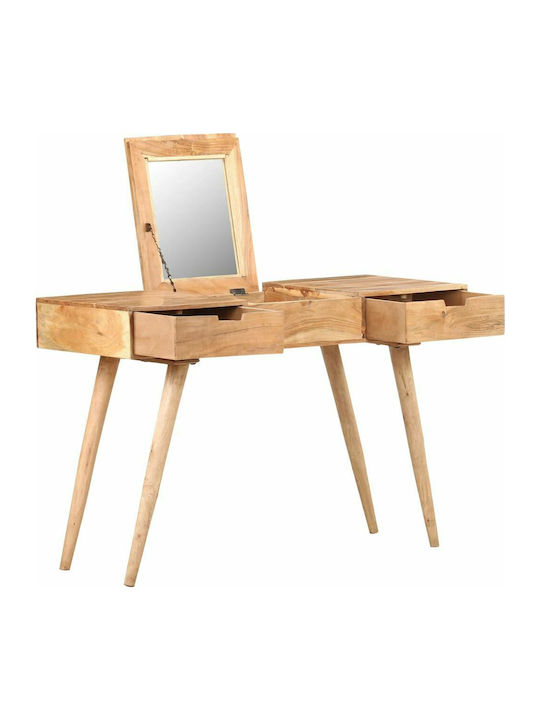 Makeup Dressing Table of Solid Wood Ακακία with Mirror 112x45x76cm