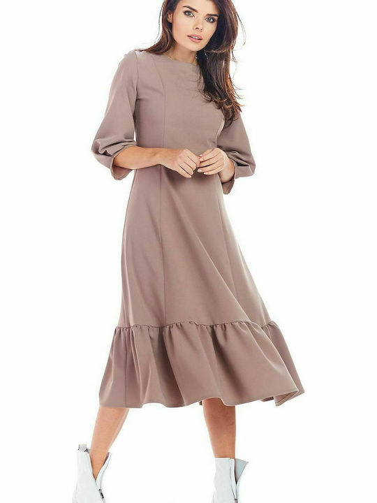 Awama Midi Dress Beige